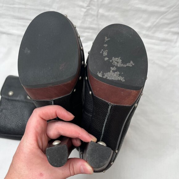 Ugg Womens 7 Cosima Black Leather Knee-High Studded Boots Full Zip 1001615 - Picture 9 of 13